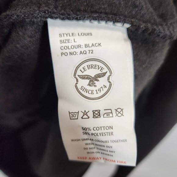 NWT Le Breve Plus overhead hoodie in black Size large - Picture 8 of 8